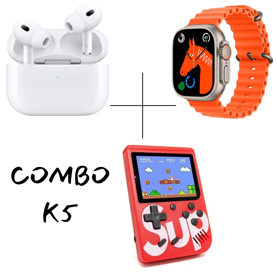 Combo smartwatch audifonos mini consola